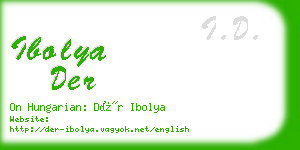 ibolya der business card